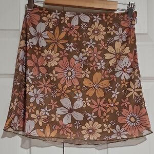 🌼 Full Tilt Retro Floral Mini Skirt | Y2K / 70s Inspired | Size M